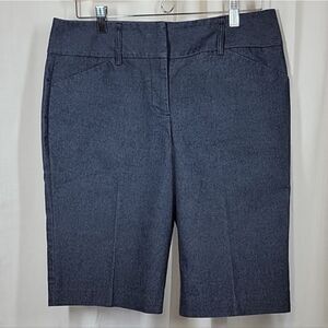 Dana Buchman Signature Dark Blue Chambray Stretch Bermuda Shorts